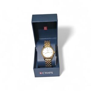 Chaps Gold-Tone Watch in Blue Box